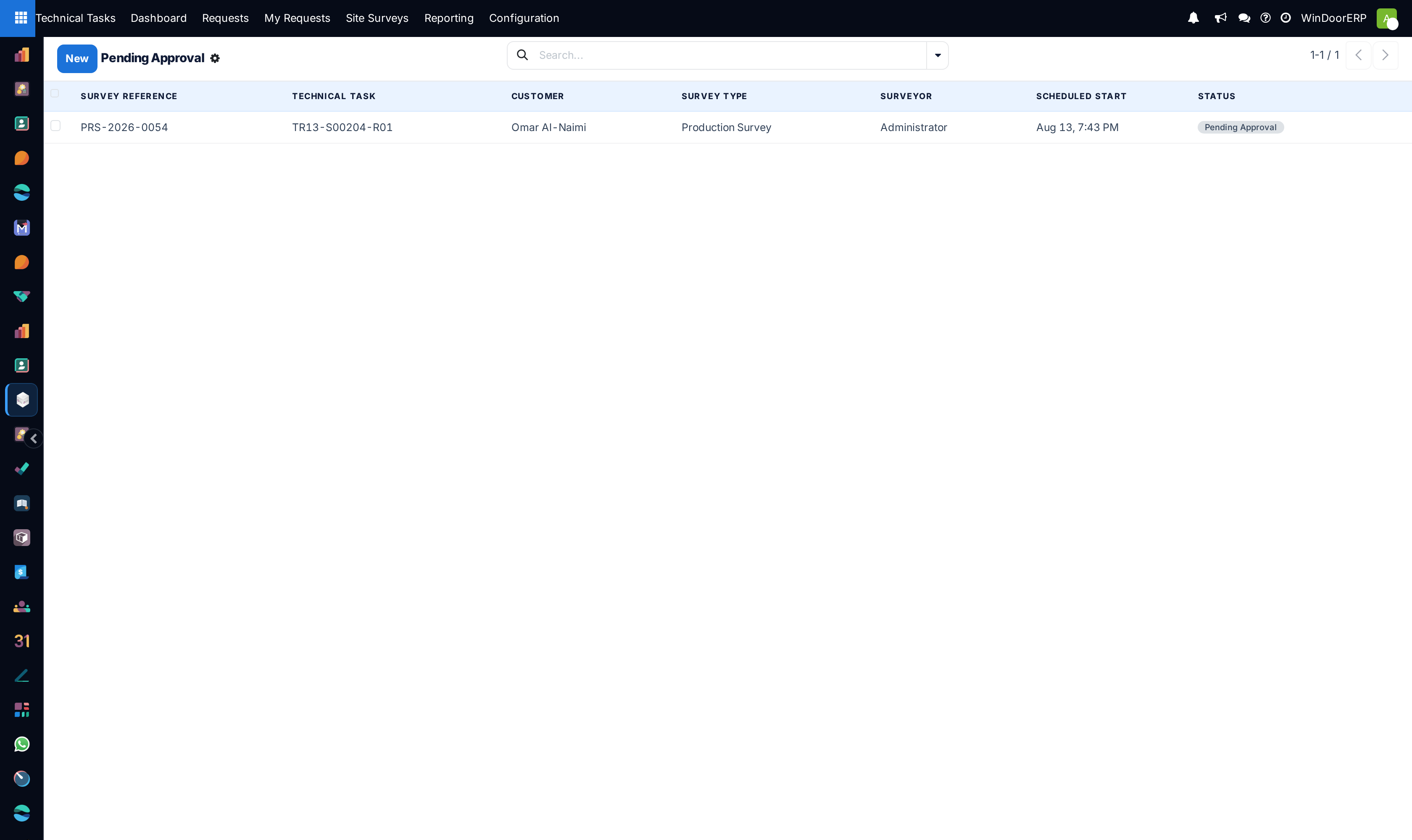 Surveys pending engineering manager approval list