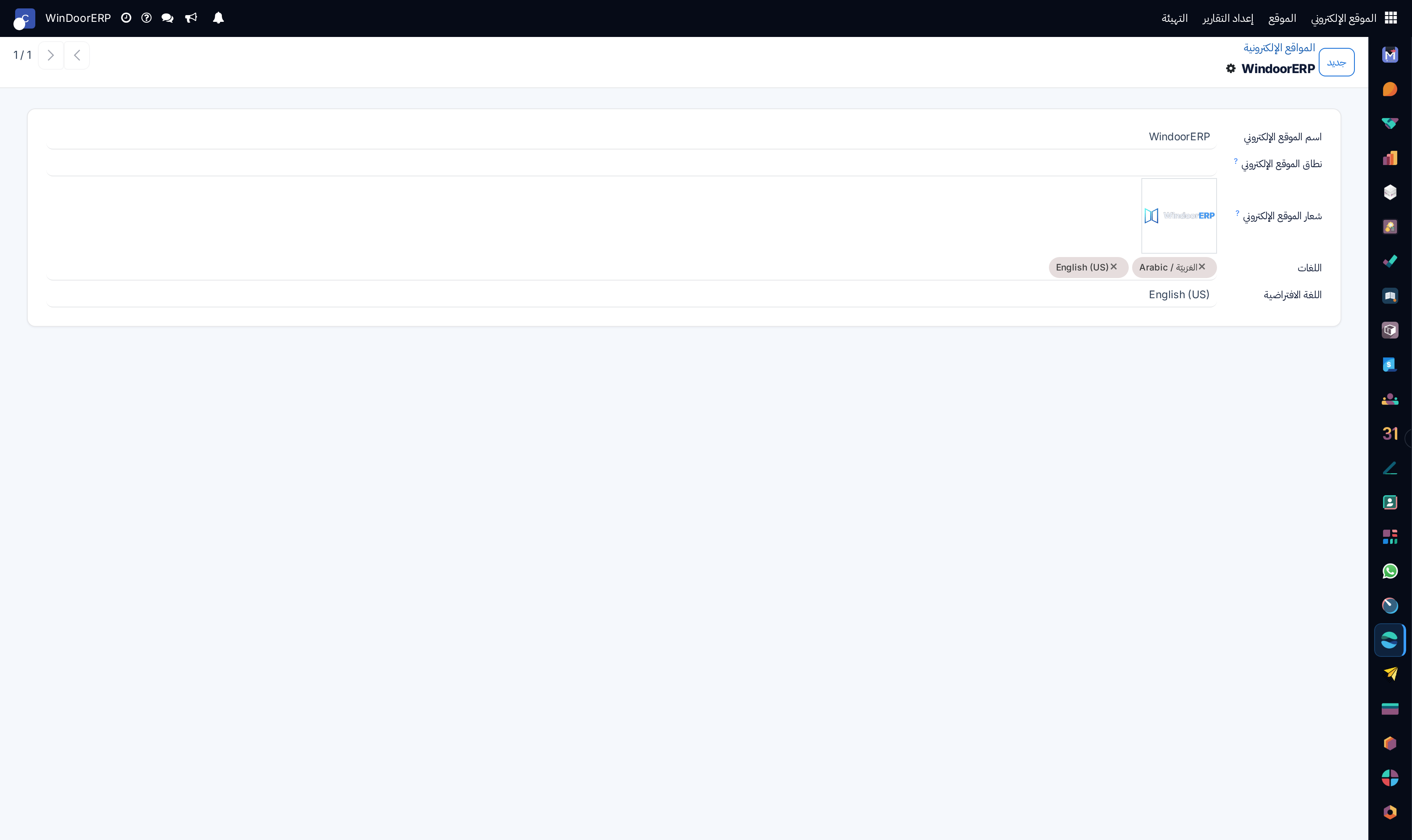 Website domain and localization profile