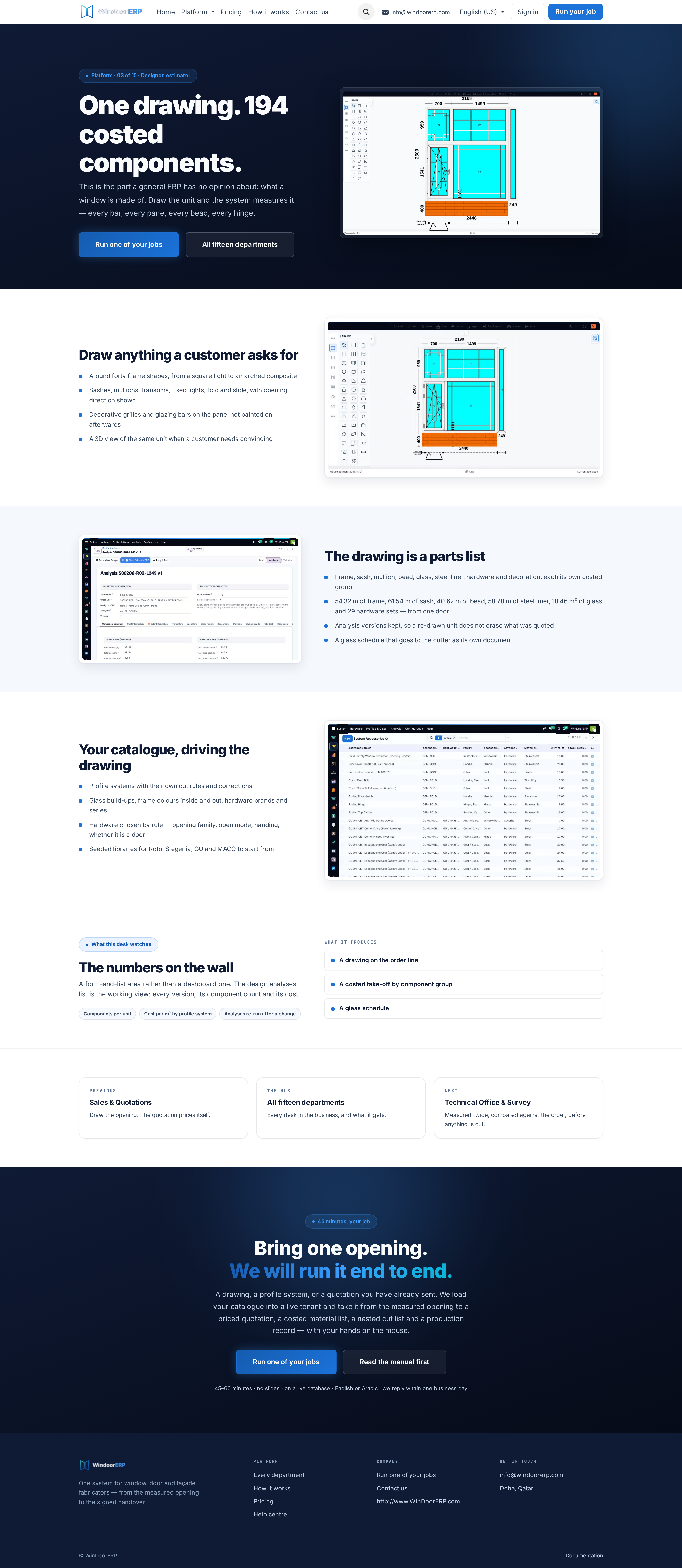 Full Design & Estimation parametric calculation page
