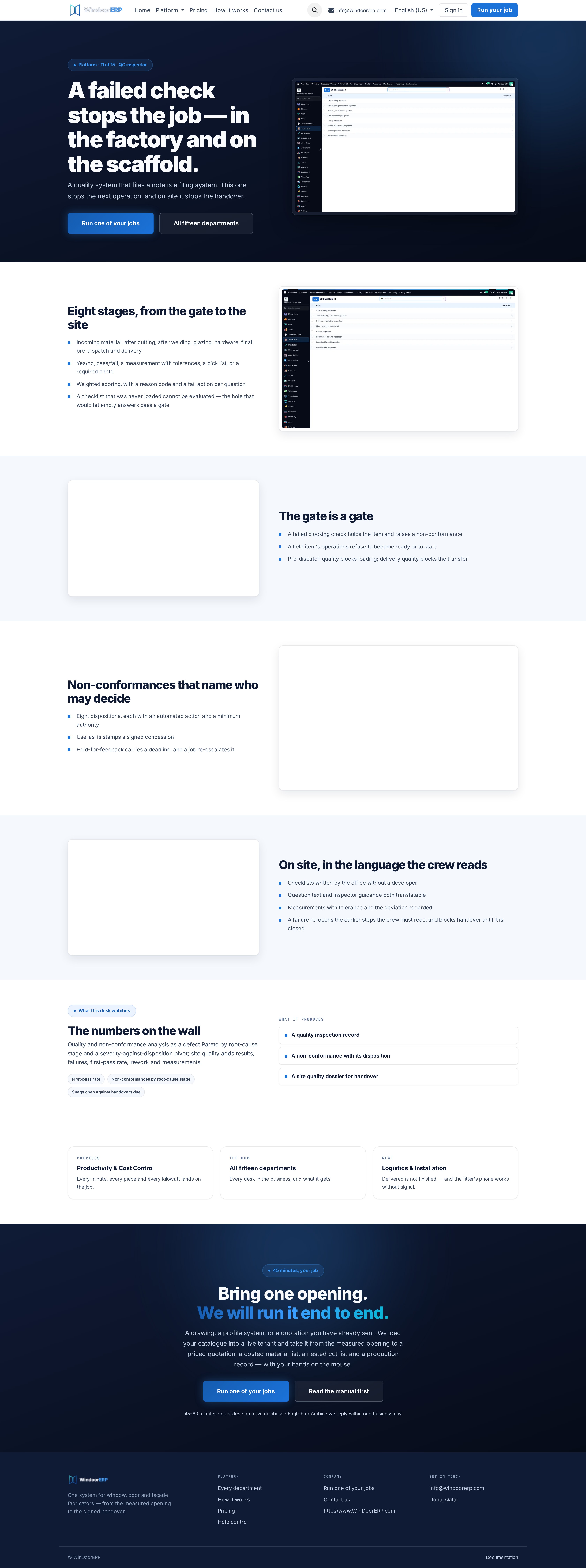 Full Factory & Site QC audit solution page
