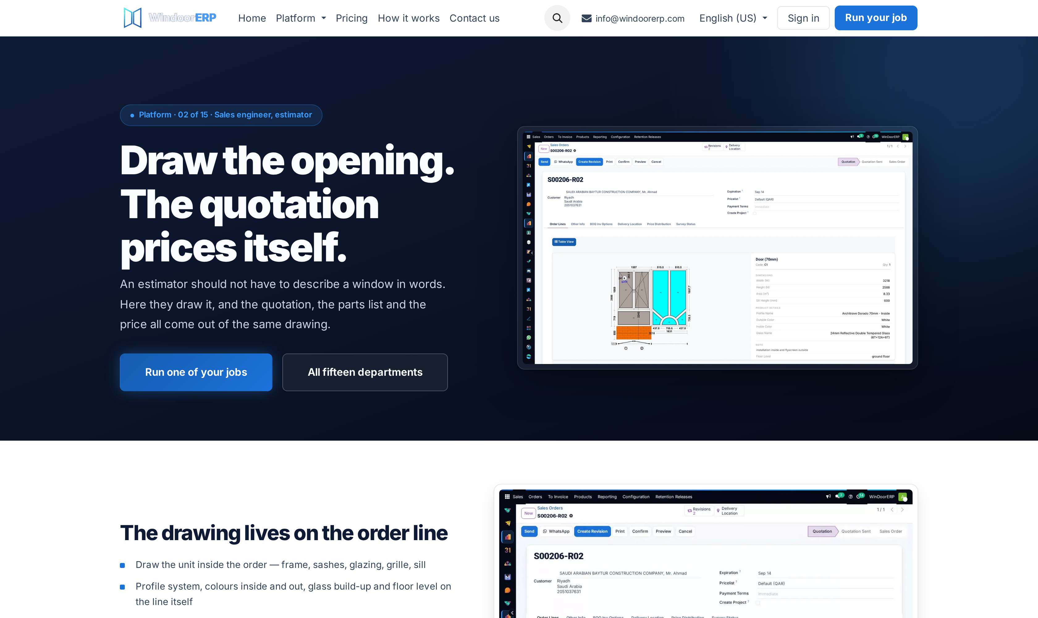 Sales & Quotations solution header