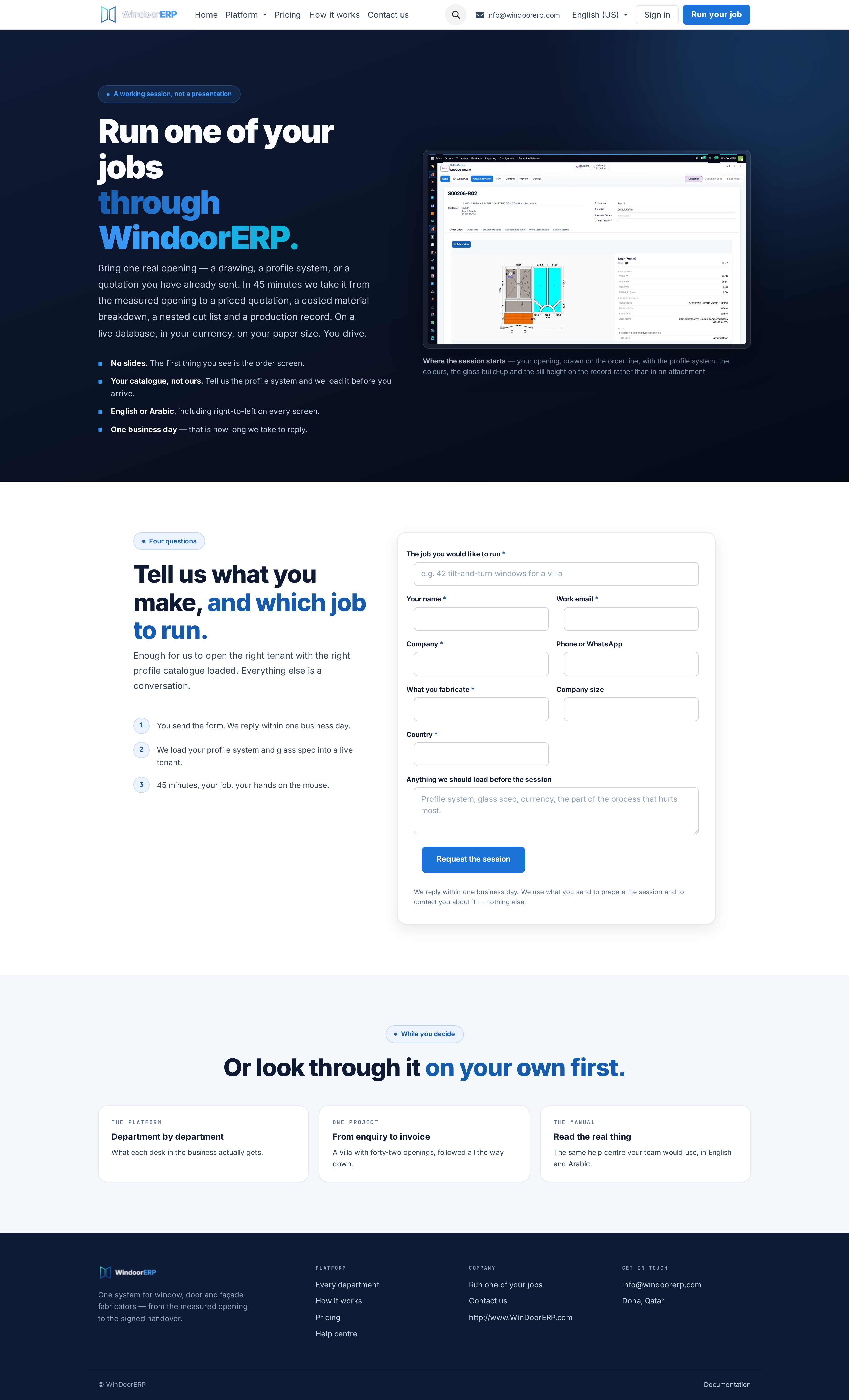 Full estimation lead form with file attachment dropzone