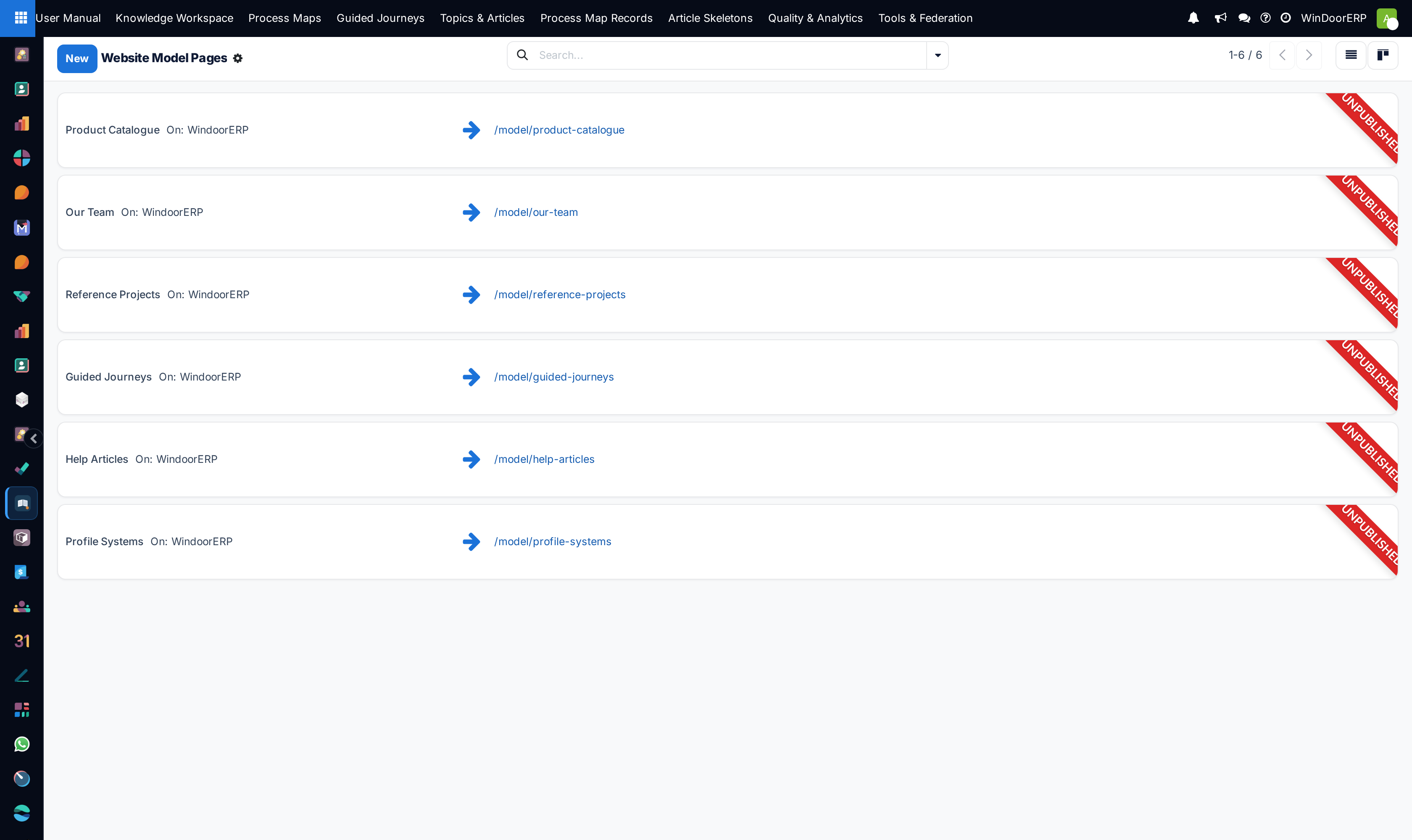 Dynamic model pages kanban overview